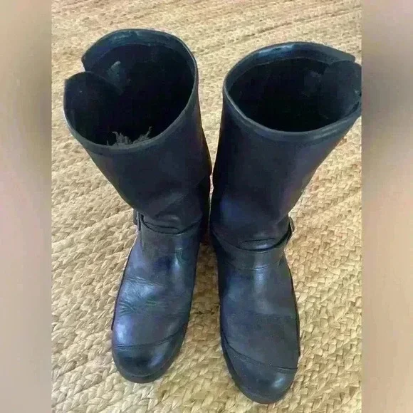 Harley Davidson Leather Embroidered Moto Boots Men’s US 9.5 EUR 42.5 - Picture 2 of 10